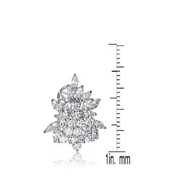 Marquise CZ Cluster Stud Earrings In Sterling Silver 18.40ctw