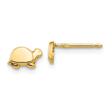 14k Yellow Gold Mini Turtle Earrings