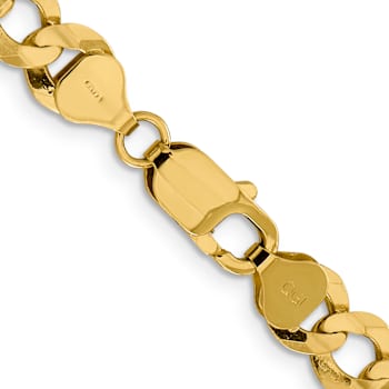 14k Yellow Gold 8.3mm Flat Cuban 22 Inch Chain