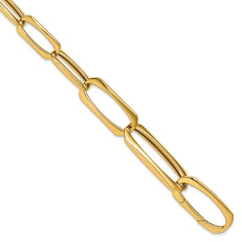 18K Yellow Gold Fancy Oval Link 8 inch Bracelet