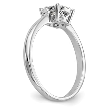 Rhodium Over 14K White Gold Lab Grown Diamond Cluster Engagement Ring 0.33ctw