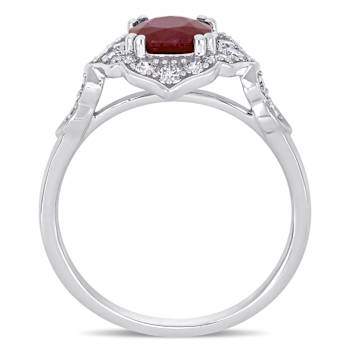 Ruby and Diamond 14K White Gold Ring 1.57ctw