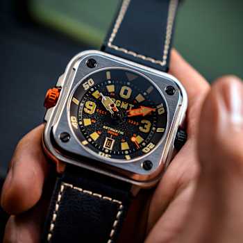 RGMT Pershing Black Dial White Bezel Black Stainless Steel Band
Automatic Watch