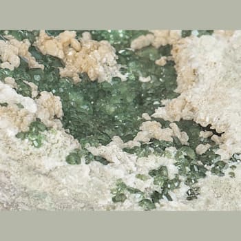 Demantoid with Calcite in Matrix Mineral Specimen