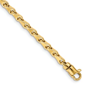 14k Yellow Gold 3.3mm Hand-polished Fancy Link Bracelet