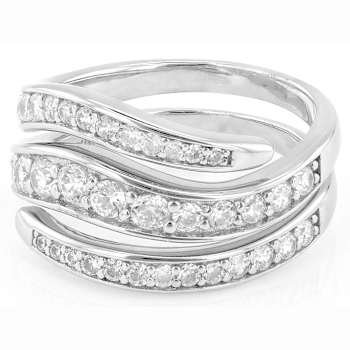 CZ Multi-Row Band Ring In Sterling Silver 1.81ctw