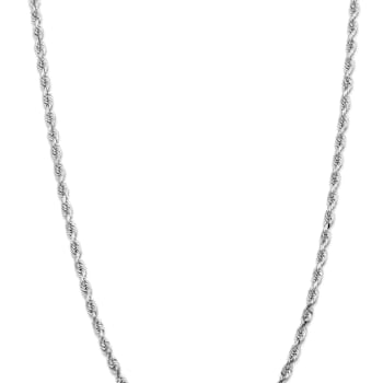 Rhodium Over 14k White Gold 4.5mm Solid Diamond-Cut Quadruple Rope 24
Inch Chain