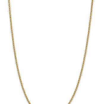 14k Yellow Gold 2.40mm Semi-Solid Mariner Chain 22 inch