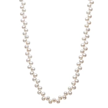 Graduated Cultured Freshwater Pearl Necklace in Sterling Silver