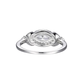 White Cubic Zirconia Rhodium Over Sterling Silver Ring 1.43ctw