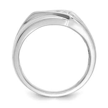 Rhodium Over 14K White Gold Lab Grown Diamond SI1/SI2, G H I, Men's Ring