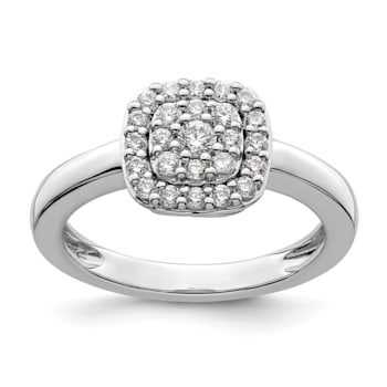 Rhodium Over 14K White Gold Lab Grown Diamond SI1/SI2, G H I, Squared
Halo Ring