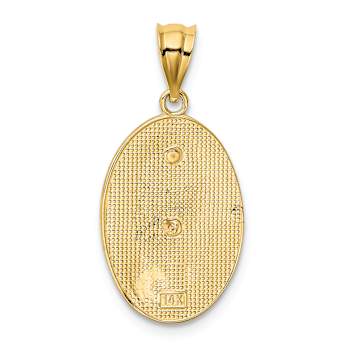 14K Tri-color Gold Textured and Diamond-Cut Lady Guadalupe 15 Pendant