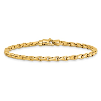 14k Yellow Gold 3.3mm Hand-polished Fancy Link Bracelet