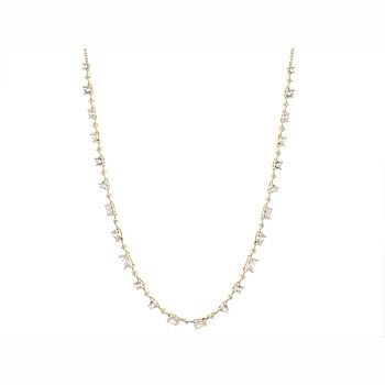 CZ Tennis Necklace In 18K Gold Over Sterling Silver