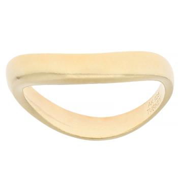 Two-Tone Wave Band Ring Set in Gold Over Silver and Sterling Silver