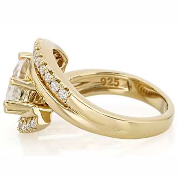 Moissanite Marquise And Round Bypass Ring In 14K Gold Over Sterling
Silver 2.44ctw DEW