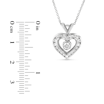 0.60ctw Diamond Heart Pendant with chain in 14k White Gold