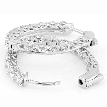 Classic Lab-Grown Diamond Inside-Out Hoop Earrings 3ctw In Sterling Silver