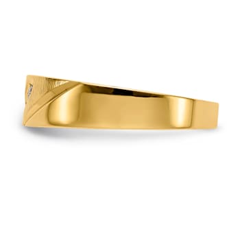14K Yellow Gold AA Quality Mens Wedding Band