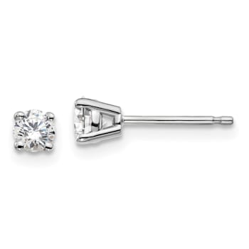 White Lab-Grown Diamond 14K White Gold G-H SI Solitaire Stud Earrings 0.33ctw
