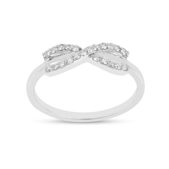 Lab Grown Diamond Rhodium Over Sterling Silver Criss Cross Infinity Ring
VS- GH