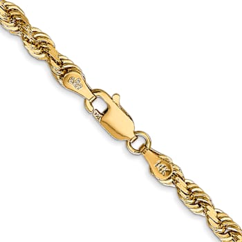 14k Yellow Gold 4mm Solid Diamond-Cut Quadruple Rope Chain