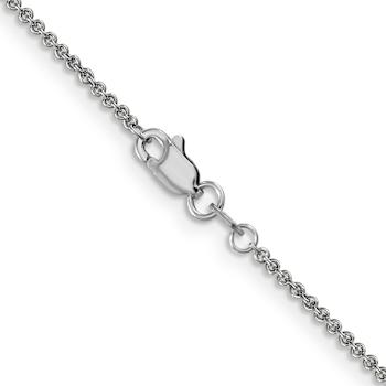 Rhodium Over 14k White Gold 1.4mm Solid Round Open Link Cable 14 Inch Chain