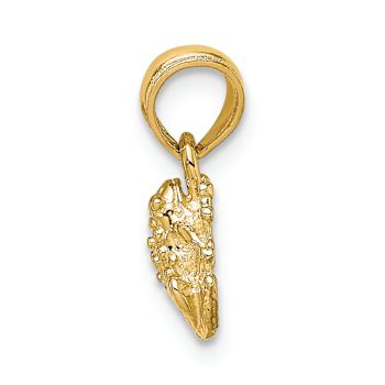 14k Yellow Gold Textured Miniature Frog Pendant