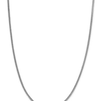 Rhodium Over 14k White Gold 2.3mm Solid Franco Chain