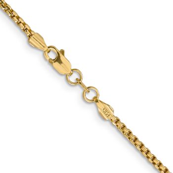 14k Yellow Gold 1.75mm Hollow Round Box Chain 28"