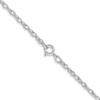 Rhodium Over 14k White Gold 1.35mm Solid Cable 24 Inch Chain