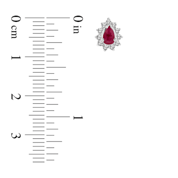 0.70ctw Ruby and Diamond Earring in 14k White Gold