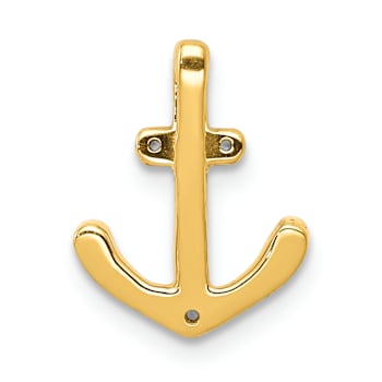 Rhodium Over 14k White Gold Diamond Anchor Chain Slide Pendant