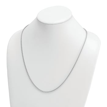 Rhodium Over Sterling Silver 3.1mm Rolo 20 Inch Chain