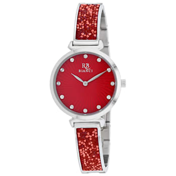 Roberto Bianci Women's Billare Red Dial, Stainless Steel Watch
