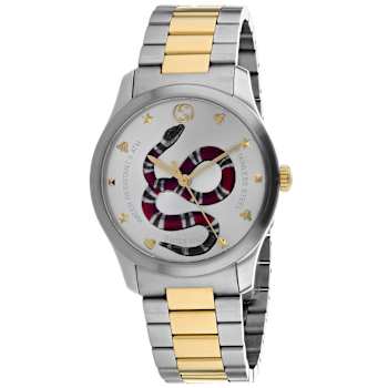 Gucci Unisex's G-Timeless Snake Motif Two-tone Stainless Steel Watch