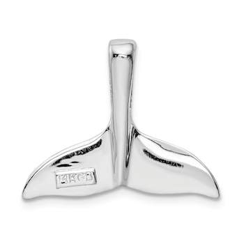 Rhodium Over 14k White Gold Whale Tail Slide Pendant