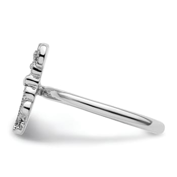 Rhodium Over Sterling Silver Stackable Expressions Marcasite Dog Ring