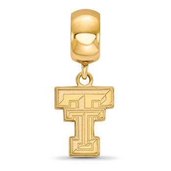 14K Yellow Gold Over Sterling Silver LogoArt Texas Tech University Small
Dangle Bead