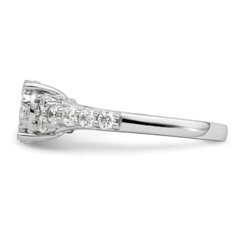 Rhodium Over 14K White Gold Lab Grown Diamond VS/SI GH, Cluster Ring 1.028ctw