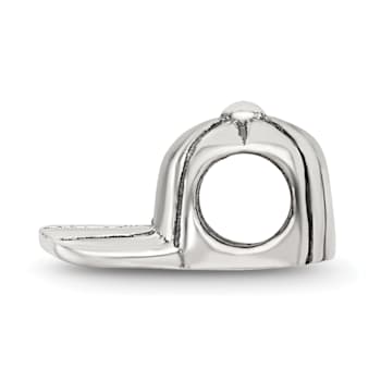 Sterling Silver Baseball Cap Bead