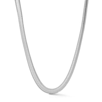 Rachel Zoe 6mm Snake Chain Necklace in Rhodium Over Brass