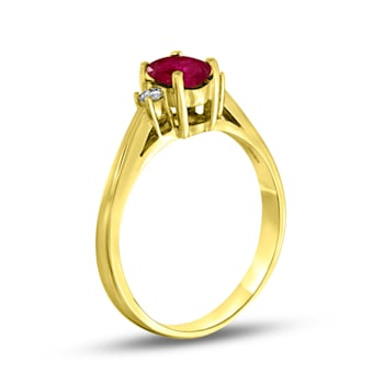 0.45cttw Ruby and Diamond Ring set in 14k Yellow Gold