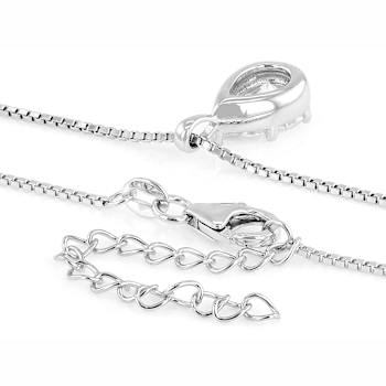Pear Shape Moissanite Solitaire Pendant In Platinum-Enhanced Sterling
Silver 2.10ctw Diamond Equivalent Weight