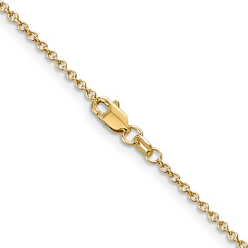 14k Yellow Gold 1.4mm Solid Round Open Wide Link Cable 22 Inch Chain