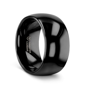 RAVEN Domed Black Tungsten Wedding Band 10mm