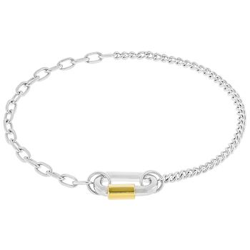 Two-Tone Curb And Paperclip Link Bracelet In 18K Gold Over Sterling Silver