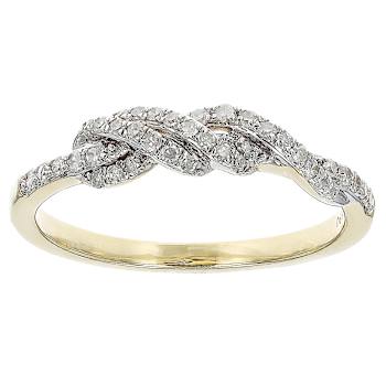 Diamond Crossover Band Ring In 10K Gold