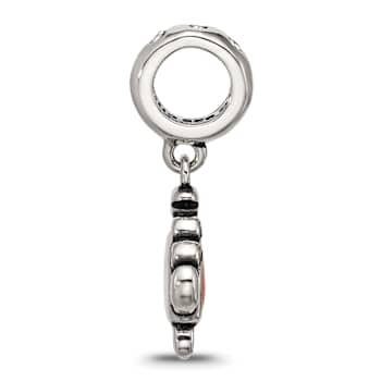 Sterling Silver Crystal and Enamel Crab Dangle Bead